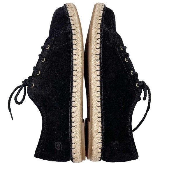 Born Black Suede Drilles Espadrille Lace-Up Loafer Spring Preppy Women’s Size 9 - Picture 12 of 16